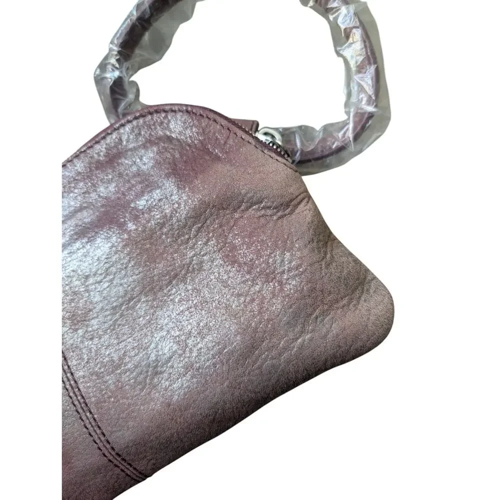Hobo International Sable Wristlet Wallet Clutch Plum Graphite Purple New Tassel